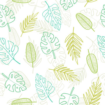Cute doodle tropical pattern.