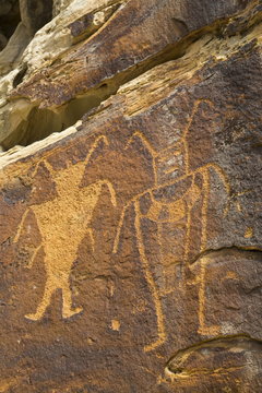 McKee Spring Petroglyphs, Fremont Style, from AD 700 to AD 1200, Dinosaur National Monument, Utah