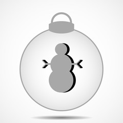 Christmas ball icon on gray background