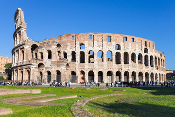 Fototapeta na wymiar view of ancient roman amphitheater coliseum