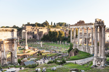 Fototapeta na wymiar Forum of Caesar on Roman Forums in Rome