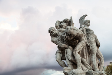 statue on bridge Ponte Vittorio Emanuele II