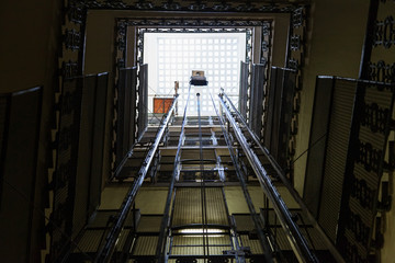 lift shaft in old multi-storey building