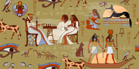 Ancient Egypt seamless pattern vector
