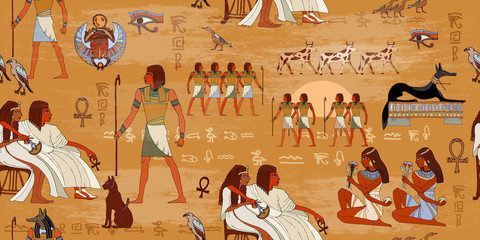 Ancient Egypt seamless pattern