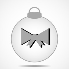 Christmas ball icon gray background