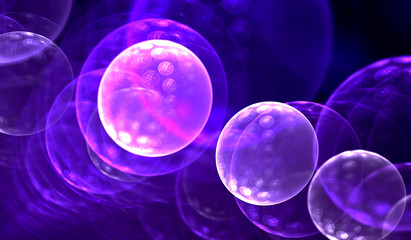 Synthetic cells background, 3D illustration