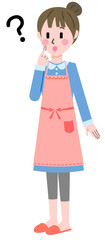 エプロン　女性　疑問