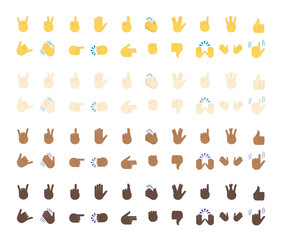 Set of hand emoticon 