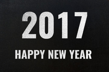 Fototapeta premium 2017 Happy New Year on black board, white color