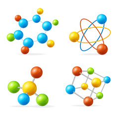 Colorful Molecule Set. Vector