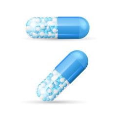 Vitamine Pills with Granules. Vector