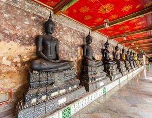 The black buddha at Wat Suthat Thepwararam, Bangkok, Thailand: Historical and Public place
