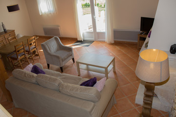 big lamp in living room of an house in village