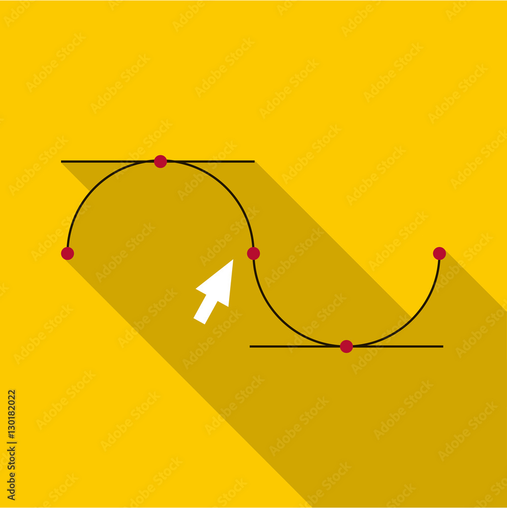 Aufkleber drawing the curve icon. flat illustration of curve vector icon for web design