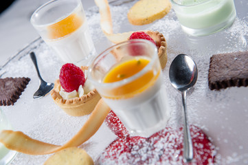 Plate with mixed desserts