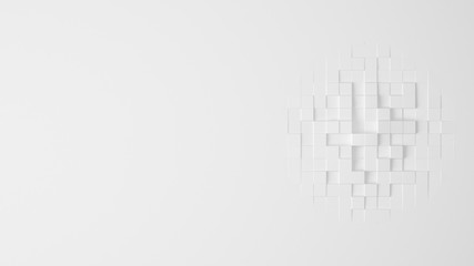White geometric abstract background. 3d illustration, 3d renderi