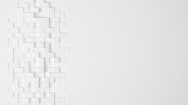 Fototapeta White geometric abstract background. 3d illustration, 3d renderi