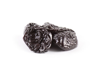Dry plum isolated on white