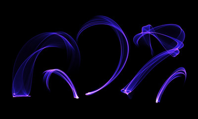 Colored Light Energy Streak on Black Background