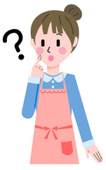 エプロン　女性　疑問