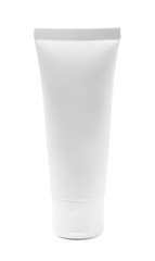 White cosmetic tube of cream or gel