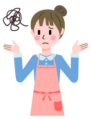 エプロン　女性　困る