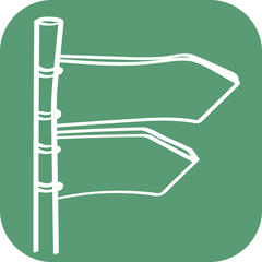 Handgezeichneter Wegweiser auf grünem Hintergrund