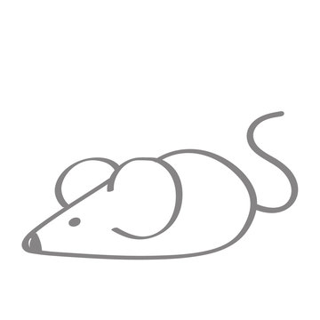 Handgezeichnete Maus in grau