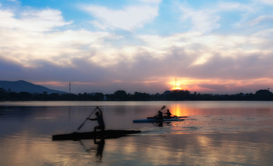 Naklejka premium Lagoon in local public park