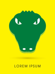 Crocodile face front view graphic vector.