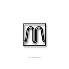 m, logo m, letter m, vector, icons, icon m, ribbon, font, symbol