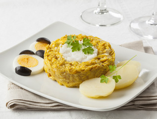 Aji de gallina, typical dish from Peru