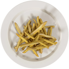 top view of french fries 3d illustration
