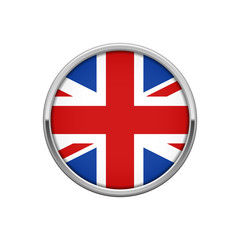 Fototapeta premium Round silver badge with UK flag
