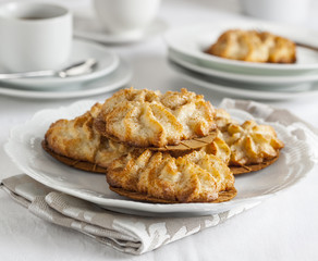 Homemade almond cookies on a plate