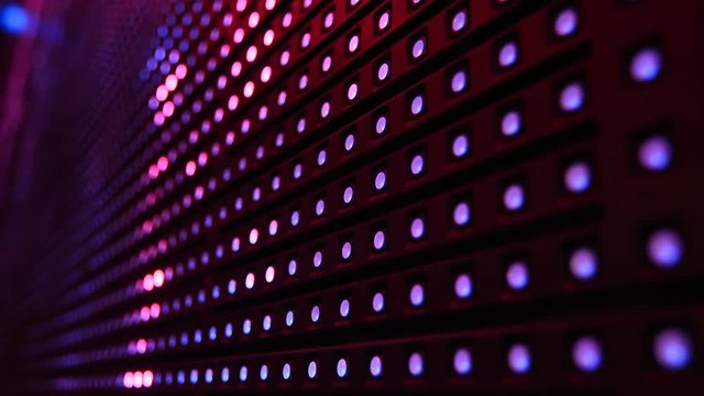 Multicolored glowing diode blinking disco lights.