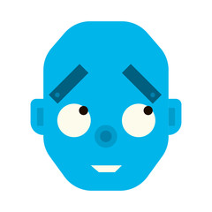 Emotional happy robot head in cartoon style. robot joy