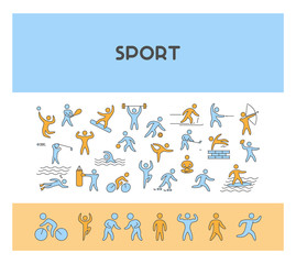 Line web concept and banner for sport