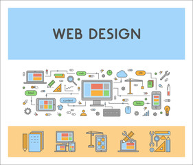 Vector line concept for website design.