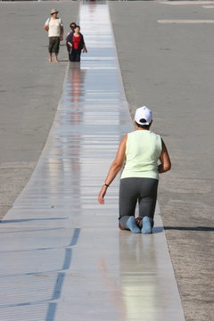 Atonement path, Basilica of Fatima, Fatima, Estremadura, Portugal
