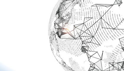 World map point, line, composition, representing the global, Global network connection,international meaning.