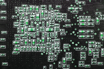 Computer motherboard closeup