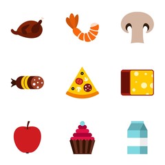 Brunch icons set. Flat illustration of 9 brunch vector icons for web