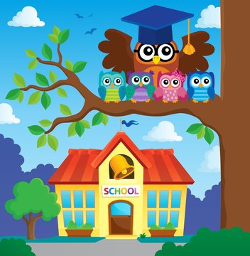 Owl teacher and owlets theme image 6
