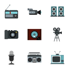 Electronic communication icons set. Flat illustration of 9 electronic communication vector icons for web