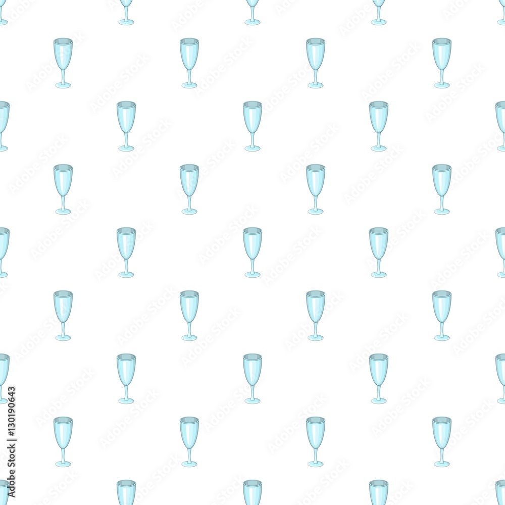 Poster empty wine glass pattern. cartoon illustration of empty wine glass vector pattern for web