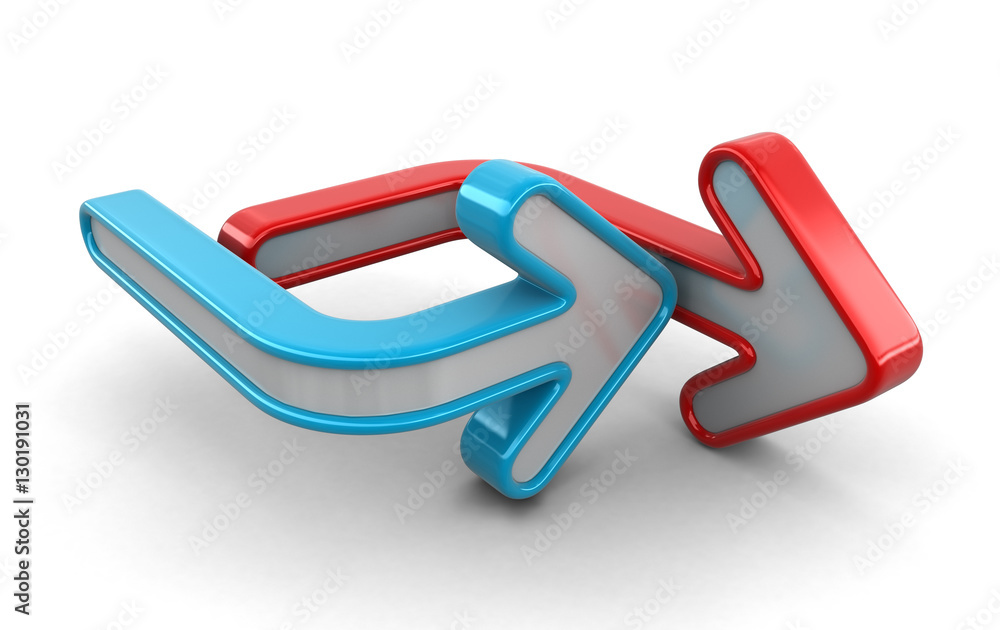 Poster two arrows. image with clipping path