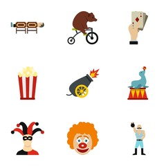 Chapiteau icons set. Flat illustration of 9 chapiteau vector icons for web