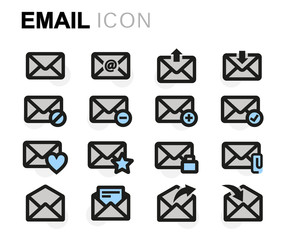 Vector flat email icons set